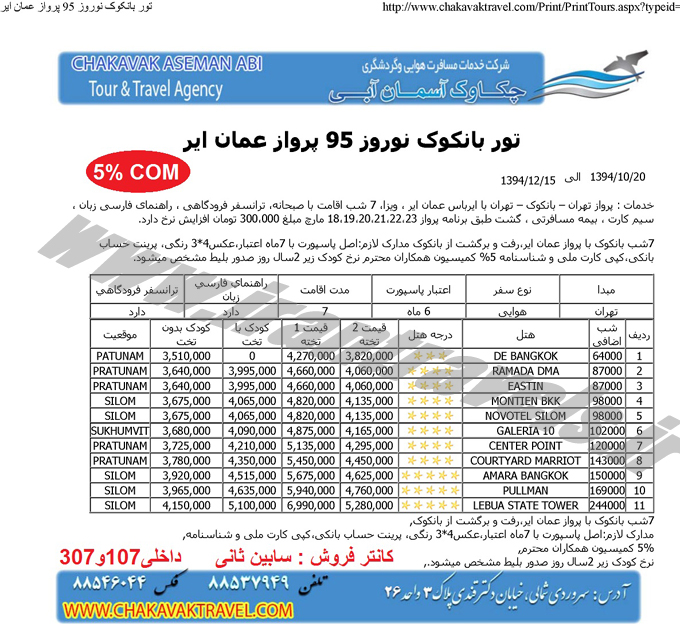 تايلند نوروزي / با عمان اير و الاتحاد 