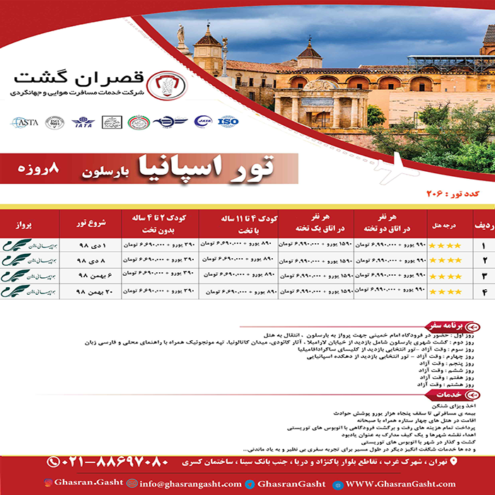 تور اسپانيا/ پاييز98 تور اسپانيا/ پاييز98
