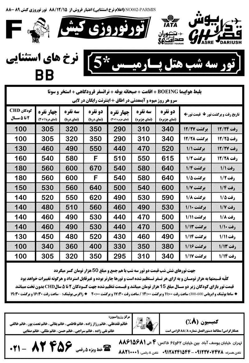 تورهاي نوروزي کيش