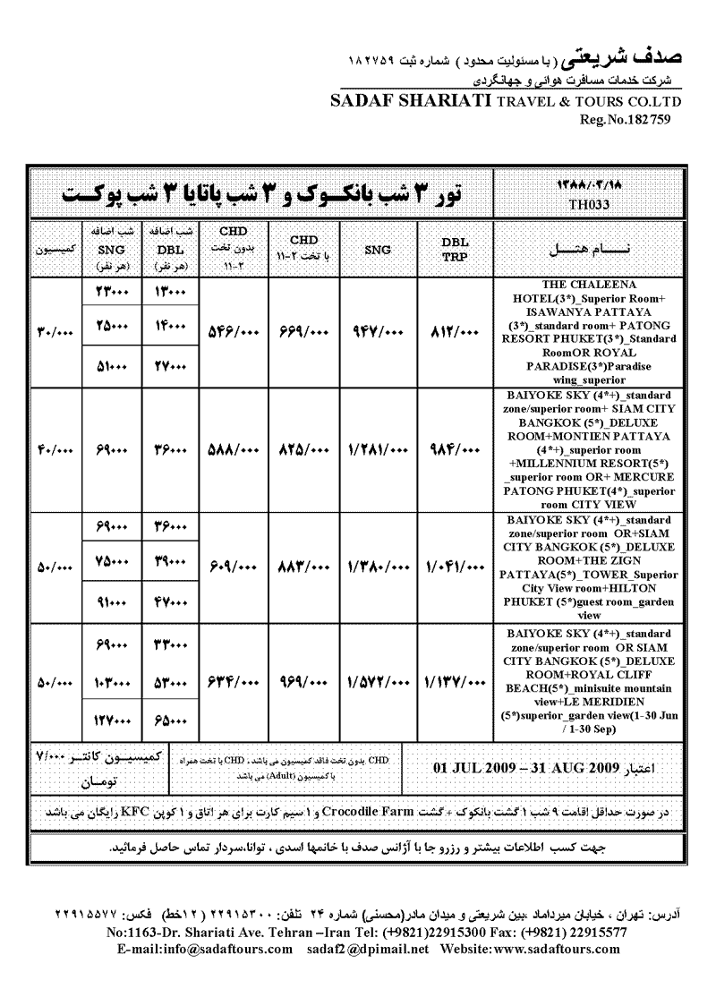 تور تايلند- فول پکيج