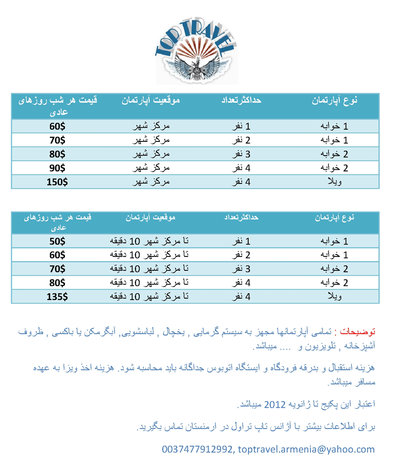 اجاره آپارتمان در ارمنستان