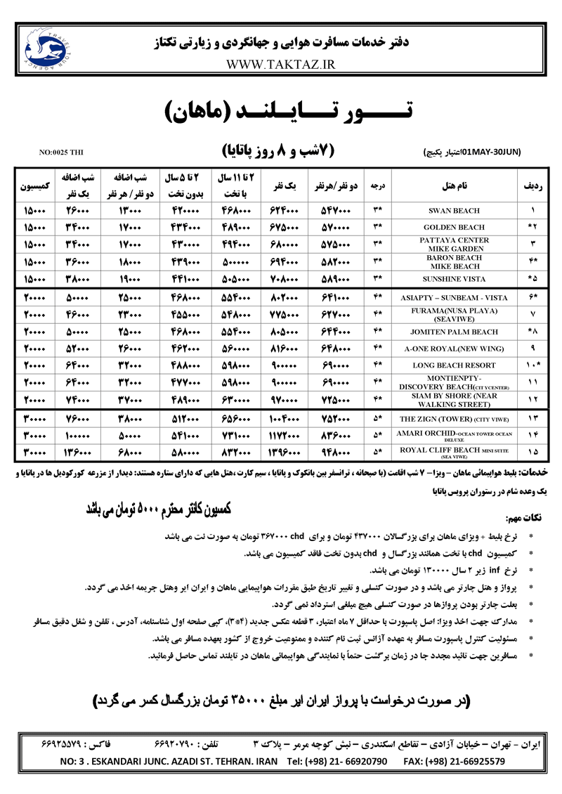 تورهاي تايلند