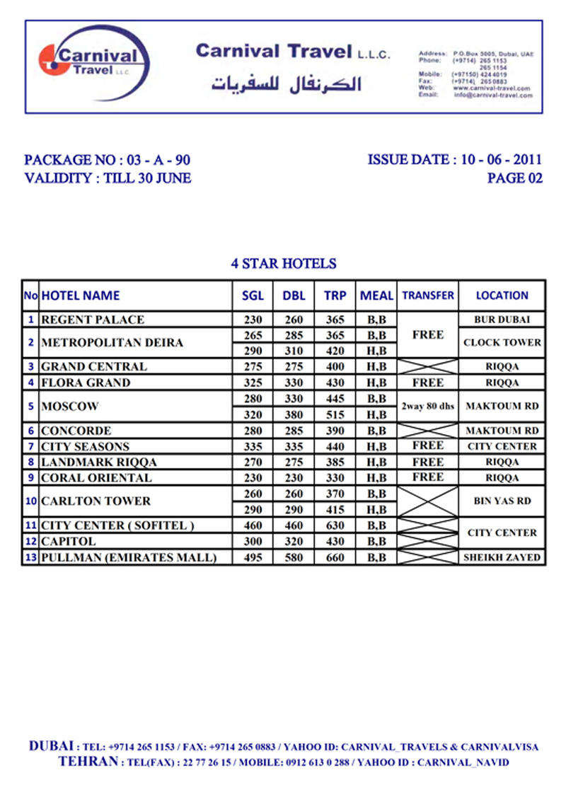 Dubai Hotel Rate