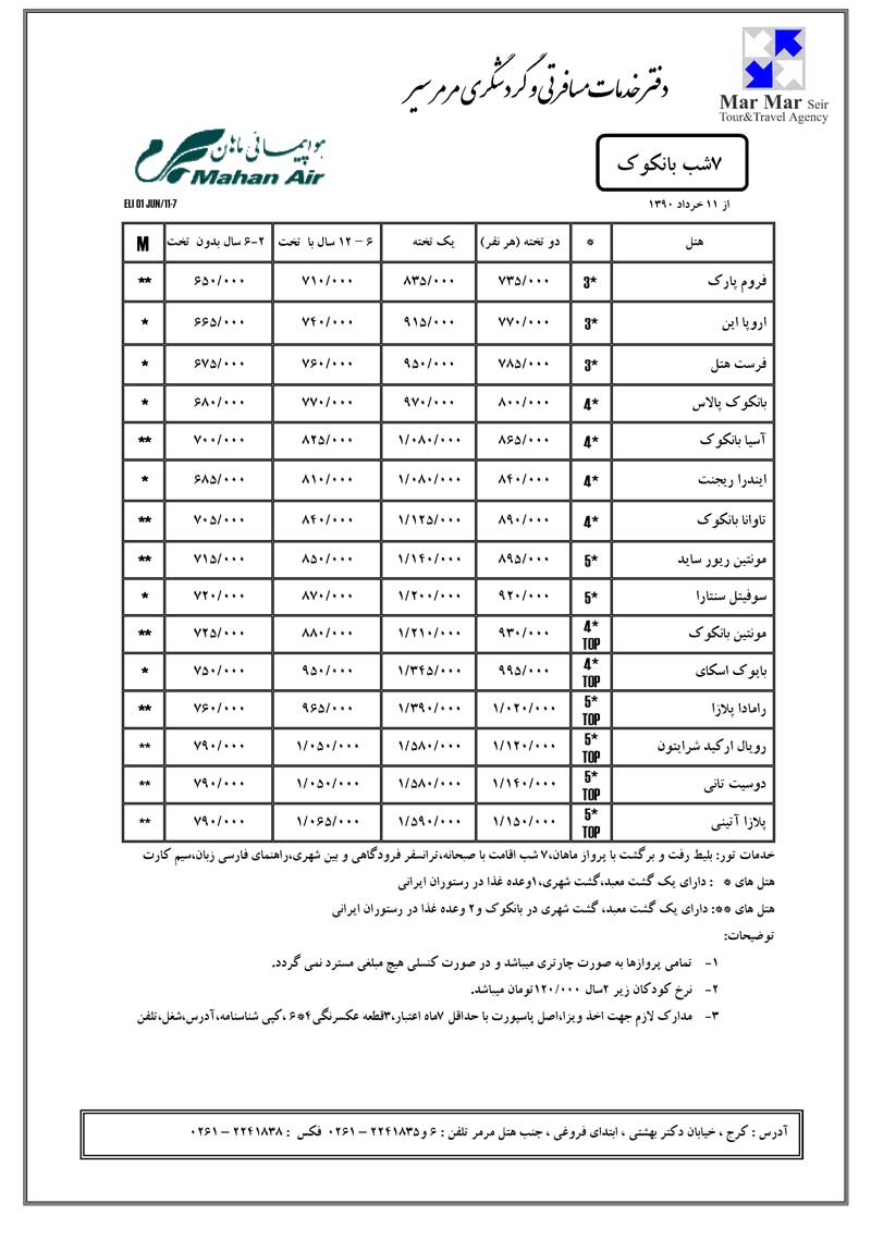 تورهاي تايلند