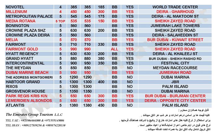 تور و اقامت هتل هاي دبي