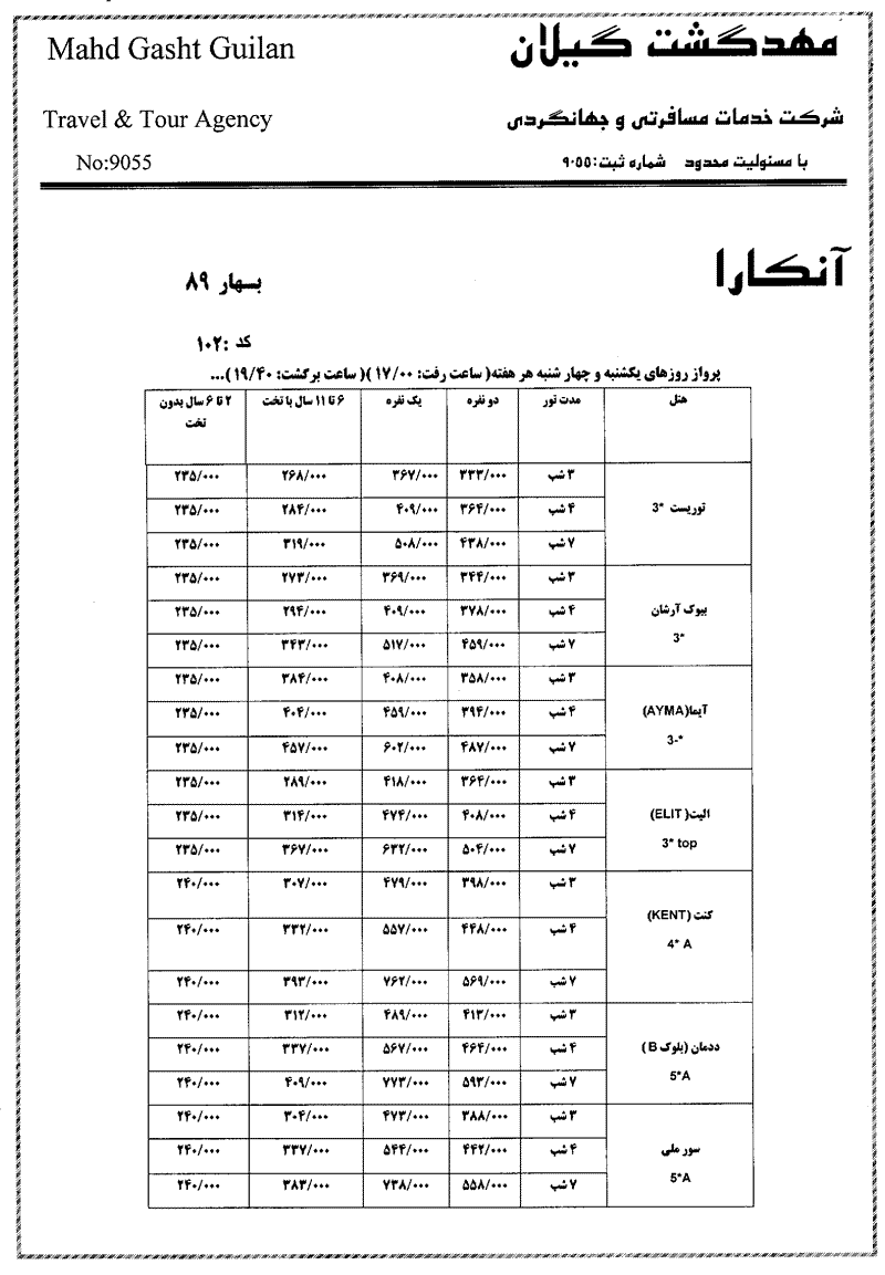 تور آنکارا ويژه بهار