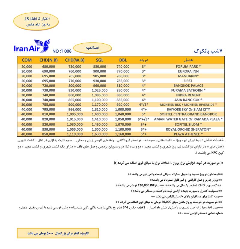 پکيج تورهاي تايلند