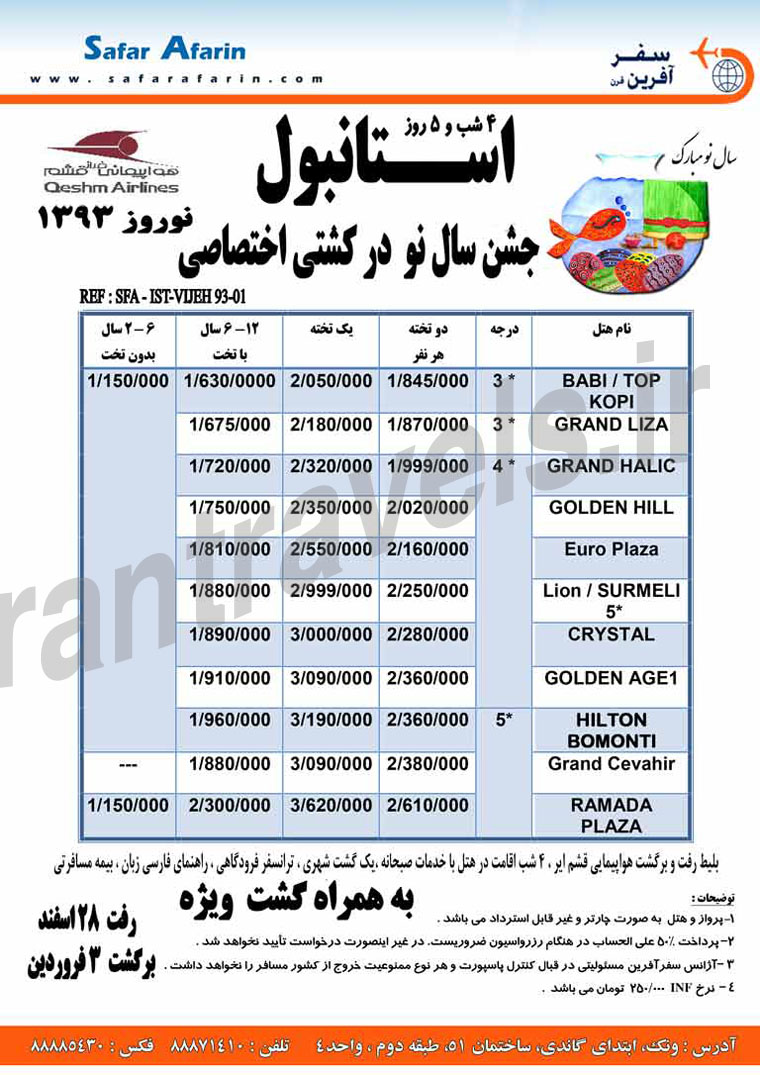 تورهاي ترکيه / ويژه نوروز 93