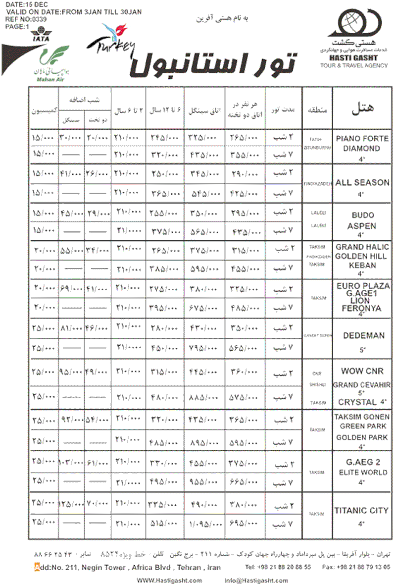 تورهاي استانبول