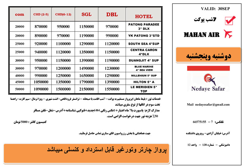 اصلاحيه پکيج پوکت