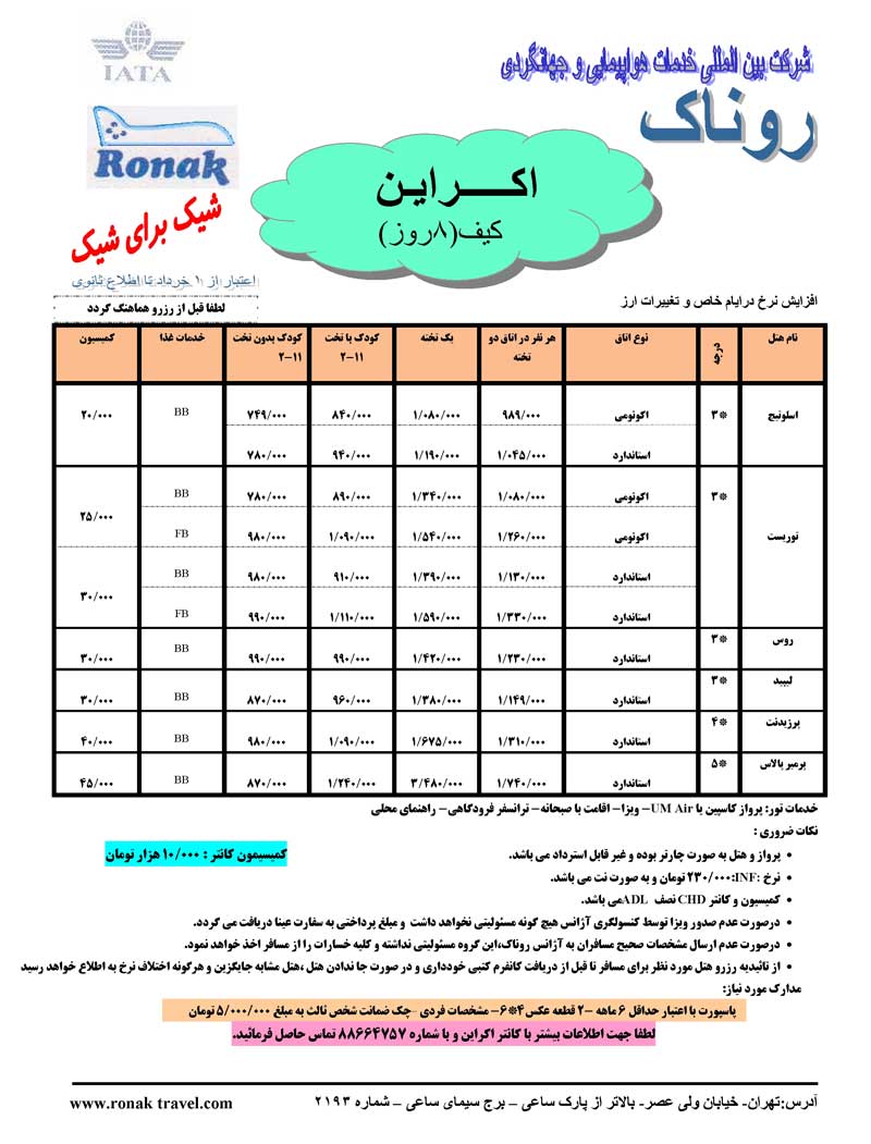 پکيج تور اکراين