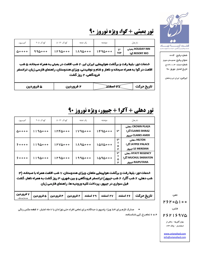 تورهاي هند ويژه نوروز