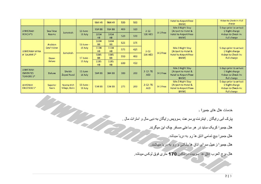 هتل هاي دوبي ويژه رمضان / PTT Holidays