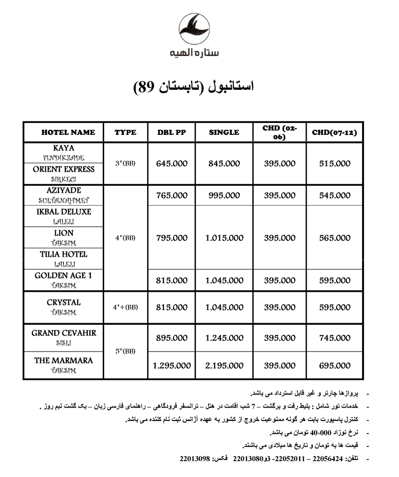 پکيج  تورهاي ترکيه