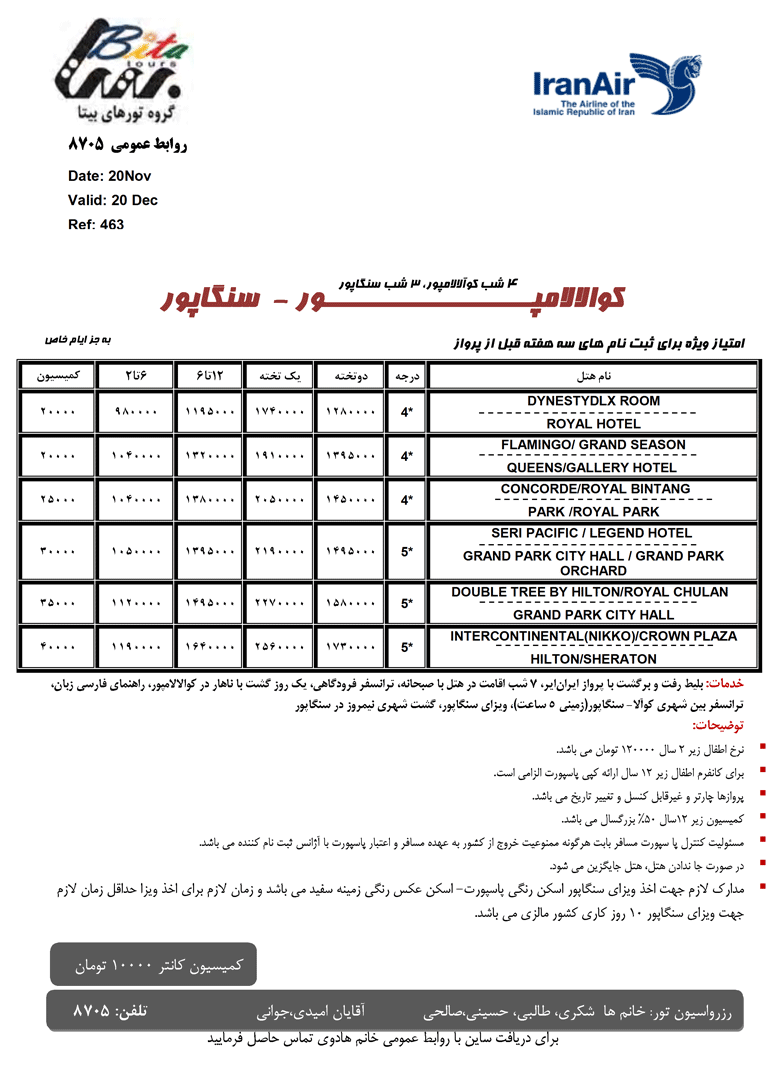 تورهاي مالزي و سنگاپور