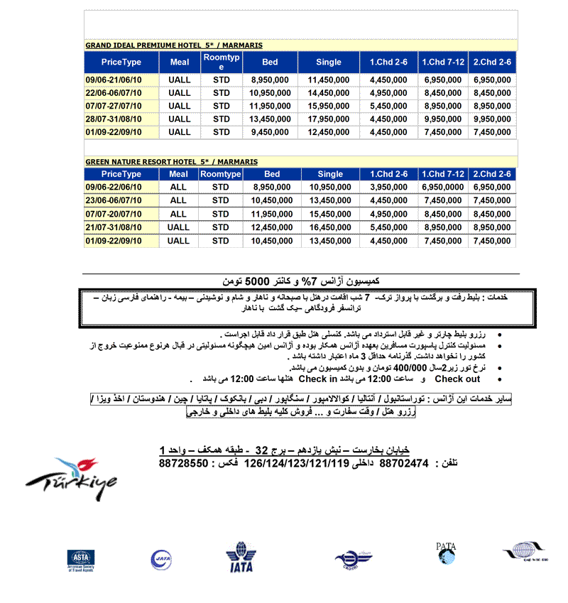 پک تورهاي ترکيه پک تورهاي ترکيه