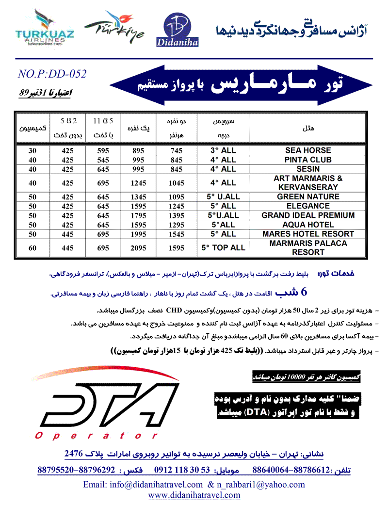 پکيج تورهاي ترکيه