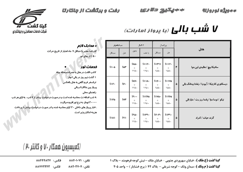 تورهاي اندونزي ويژه نوروز