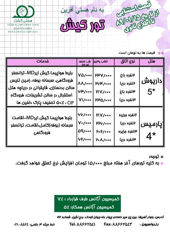 پکيج بهاره کيش