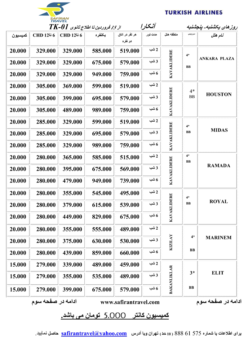 تور آنکارا با پرواز Turkish