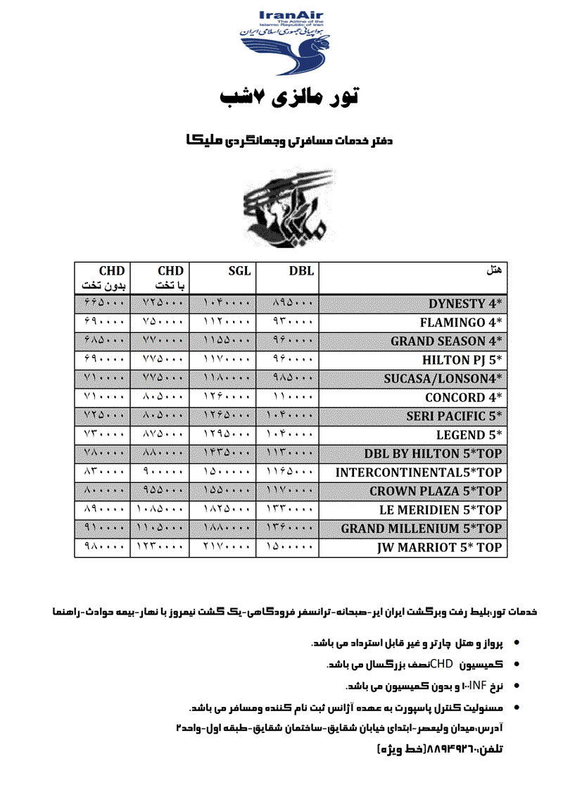 پکيج تورهاي مالزي