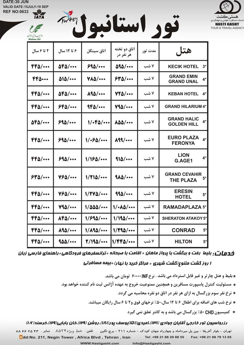 پکيج تورهاي ترکيه