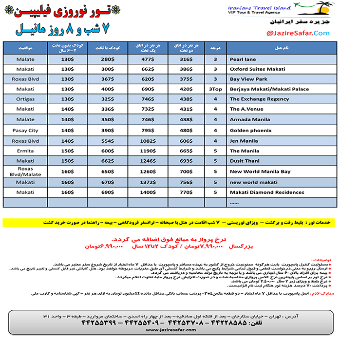 تورهاي فيليپين/نوروز 99