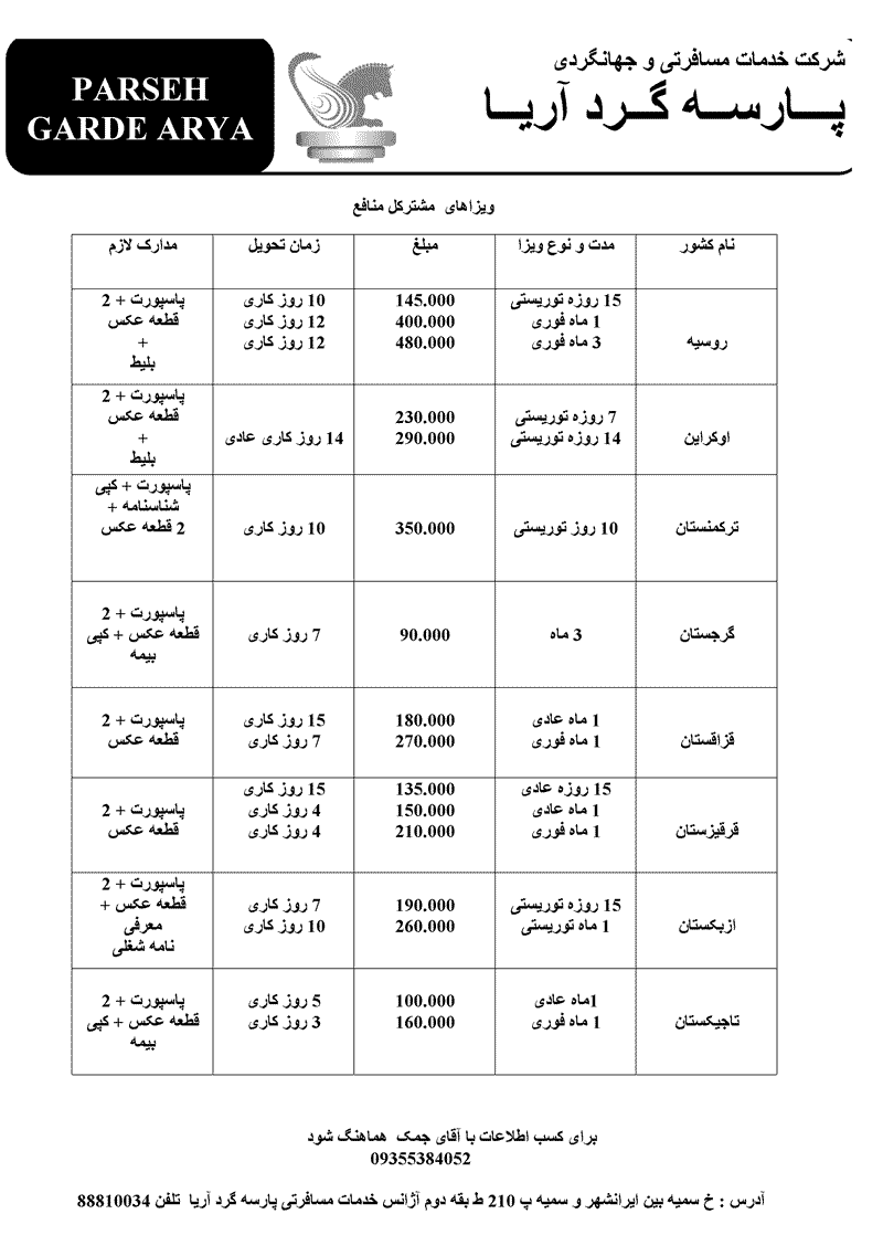 ويزاهاي مشترک منافع