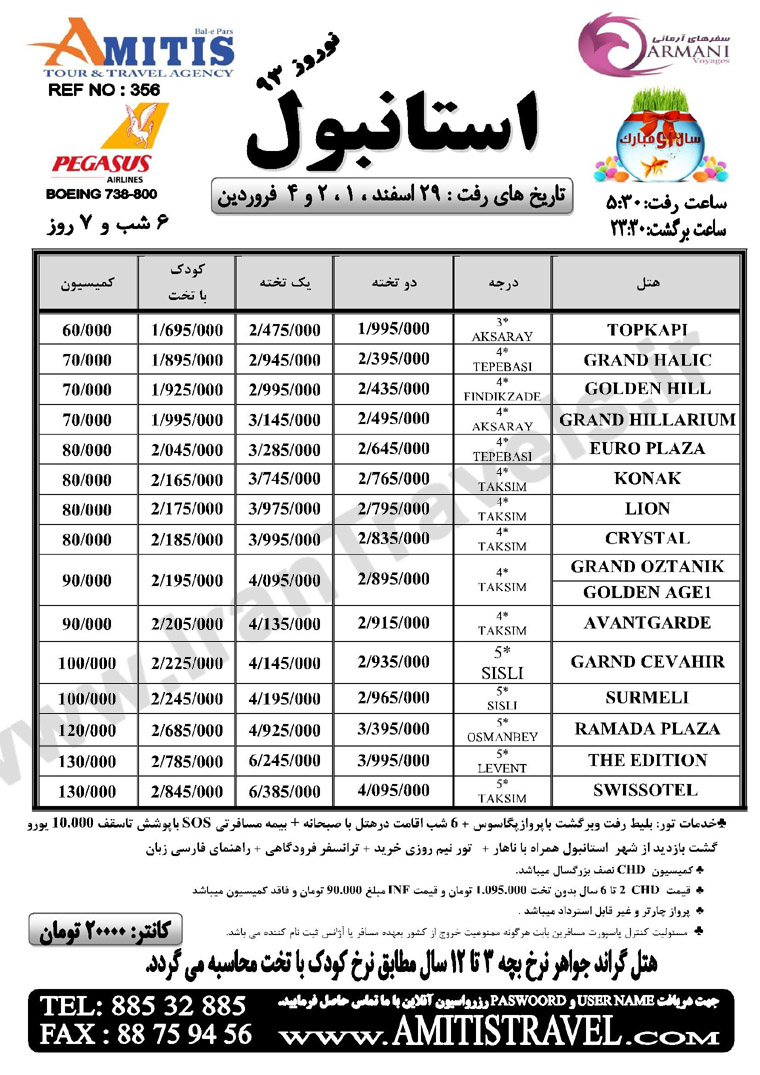 تورهاي ترکيه / نوروز 93