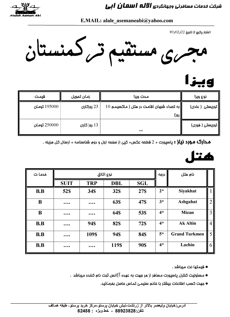 مجري مستقيم ترکمنستان