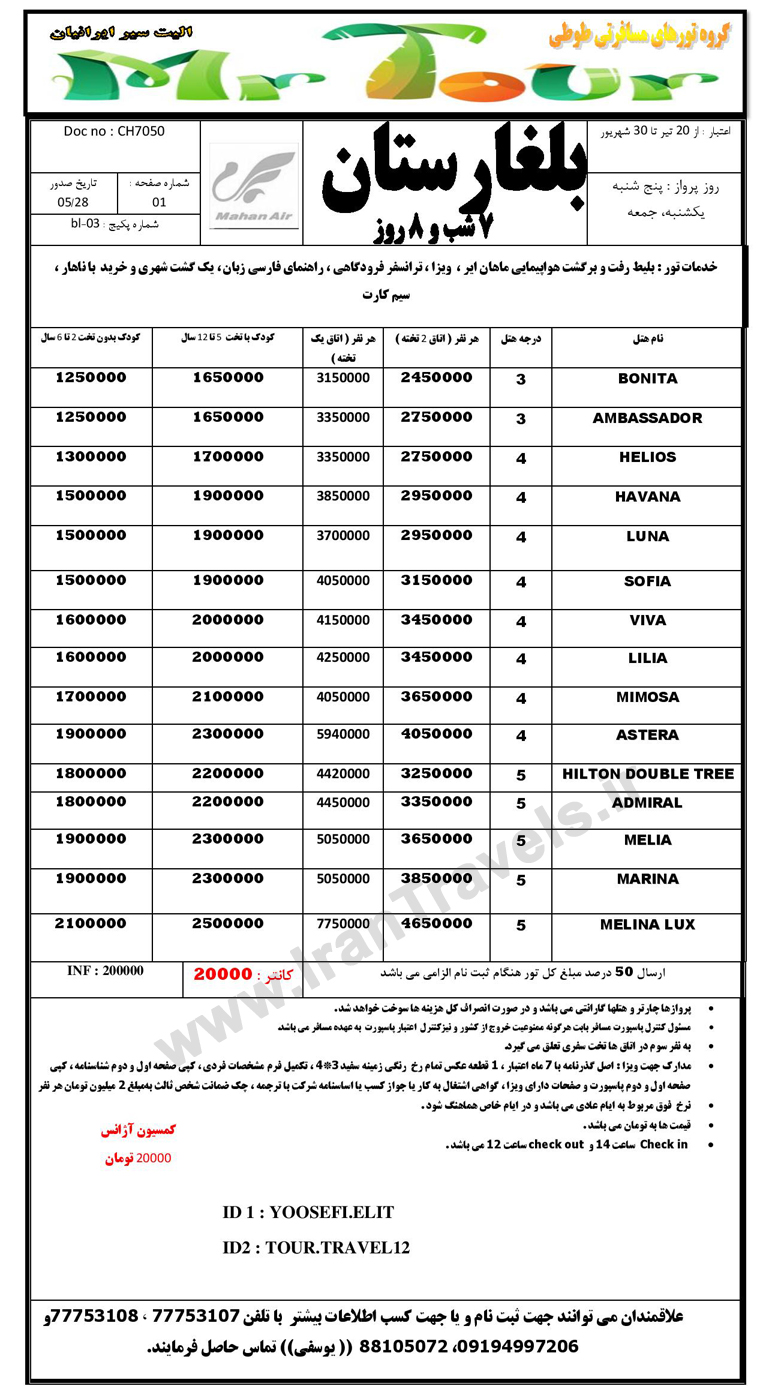 تورهاي  بلغارستان / تابستان 92