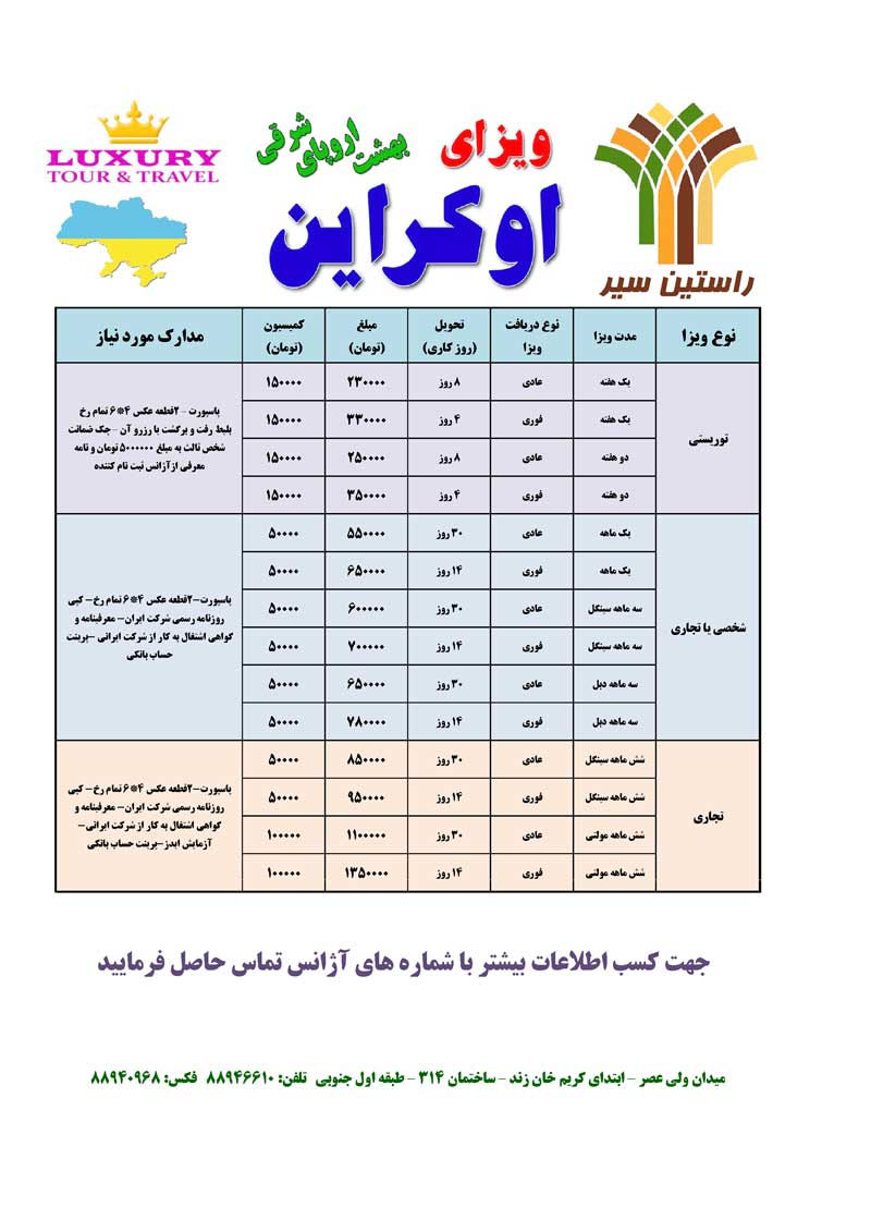 پکيج تور و ويزاي اکراين