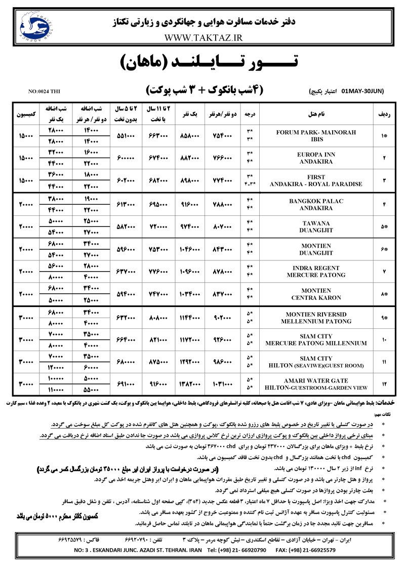 تورهاي تايلند