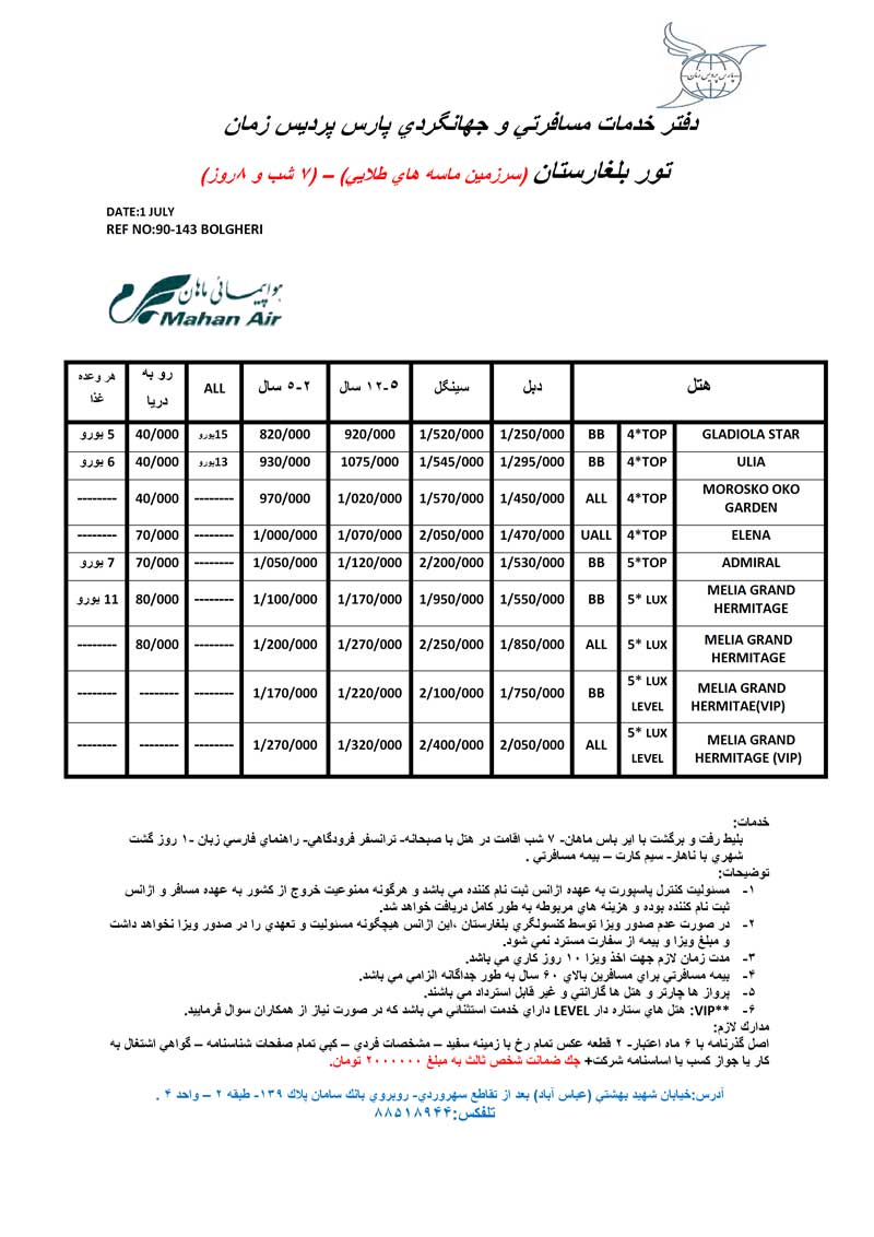 اصلاحيه پكيج بلغارستان