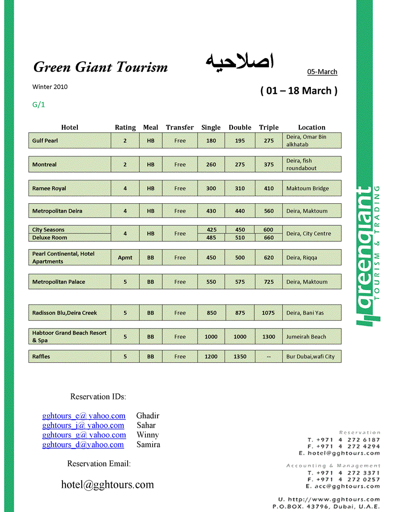 اصلاحيه كاهش نرخ هتلهاي دبي 