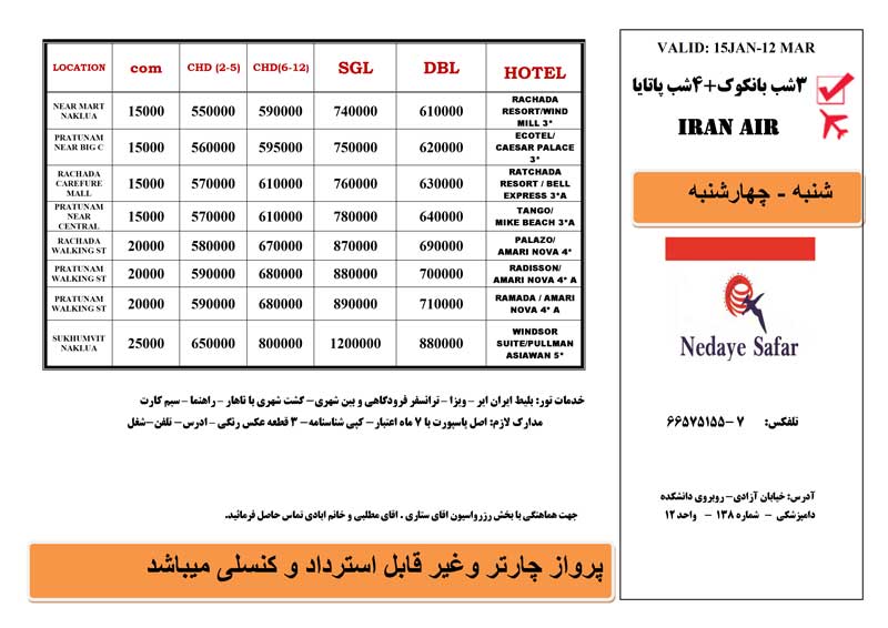 پکيج تورهاي تايلند