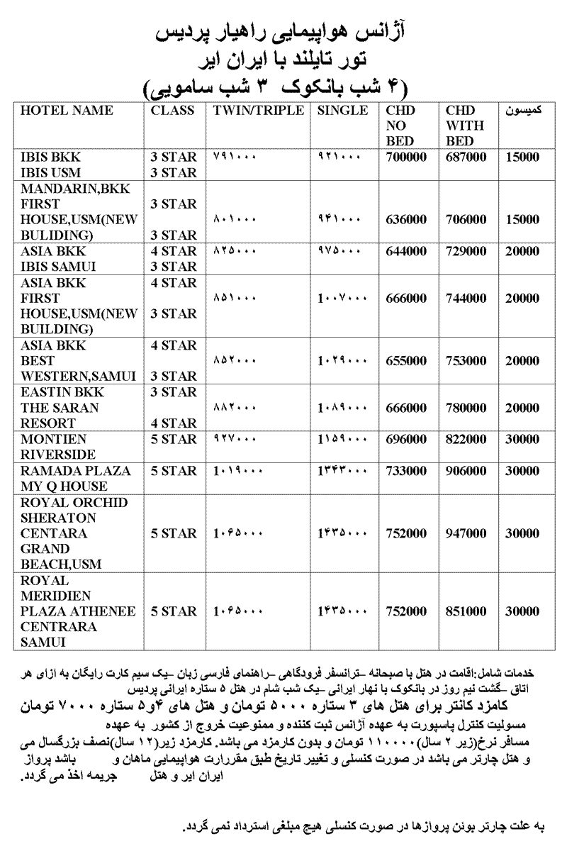 تور تايلند- فول پکيج تور تايلند- فول پکيج