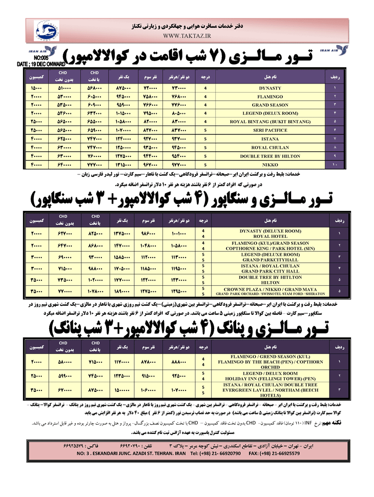 تورهاي نوروزي مالزي