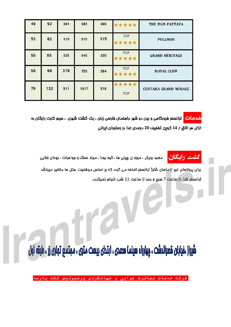 تورهاي تايلند/ بهار 93