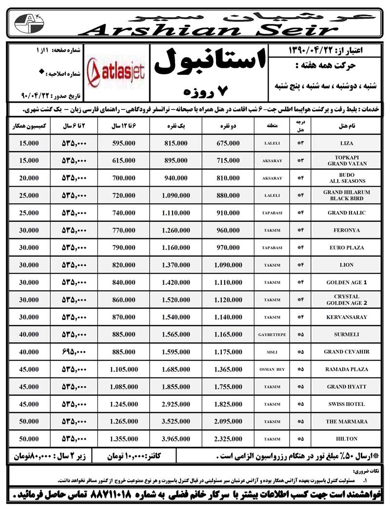 پکيج هاي ترکيه