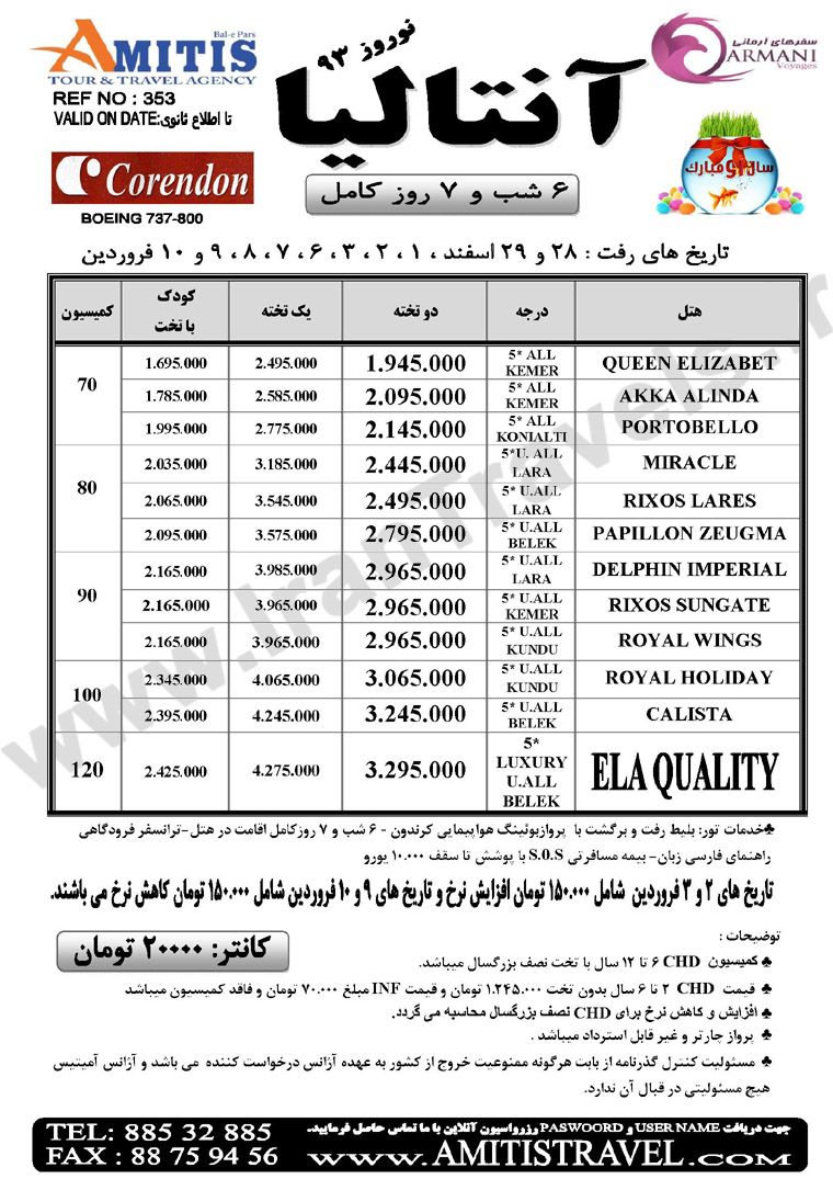 تورهاي ترکيه / نوروز 93