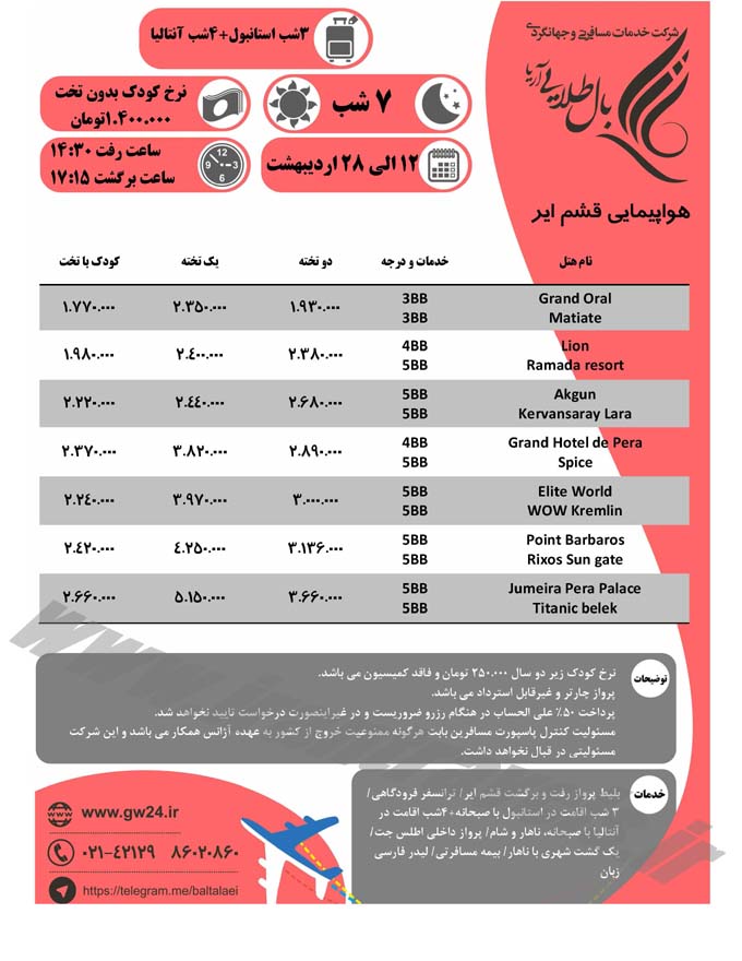 تور بهاري ترکيه