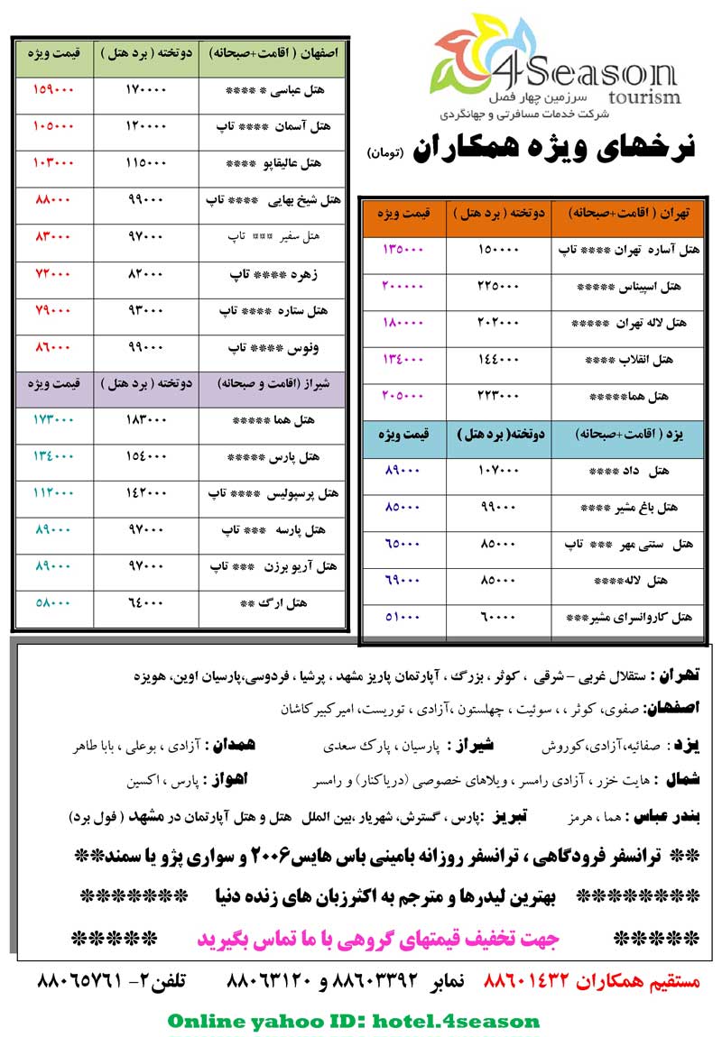 کارگزار هتلهاي  ايران