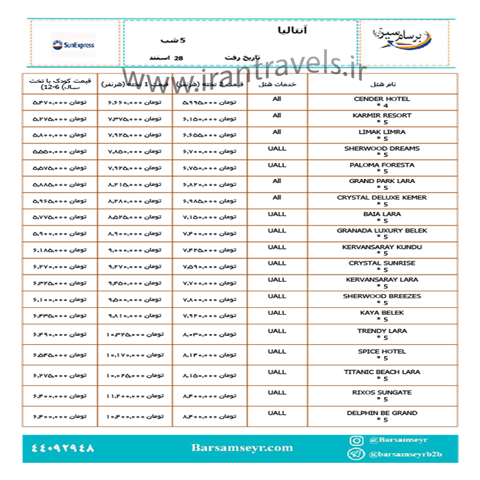 تور آنتاليا/نوروز 98