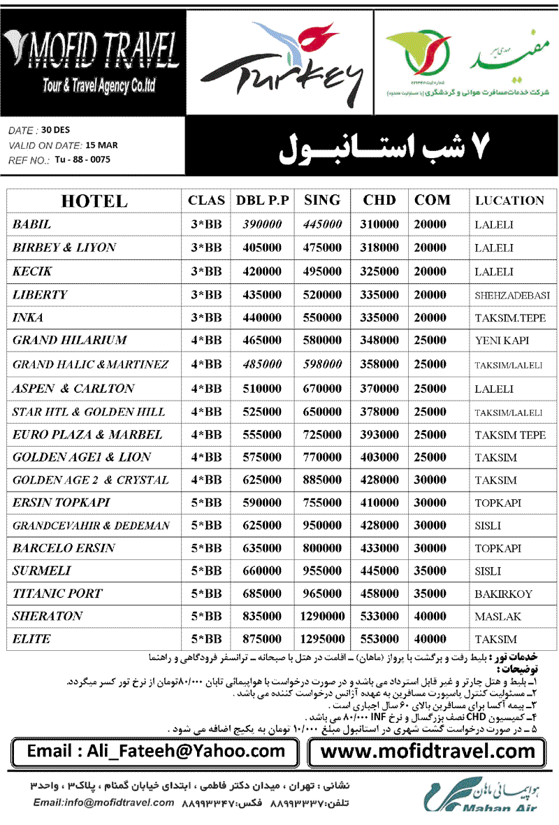 تورهاي استانبول