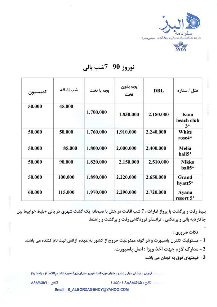 سري نوروزي تورهاي تايلند مالزي اندونزي