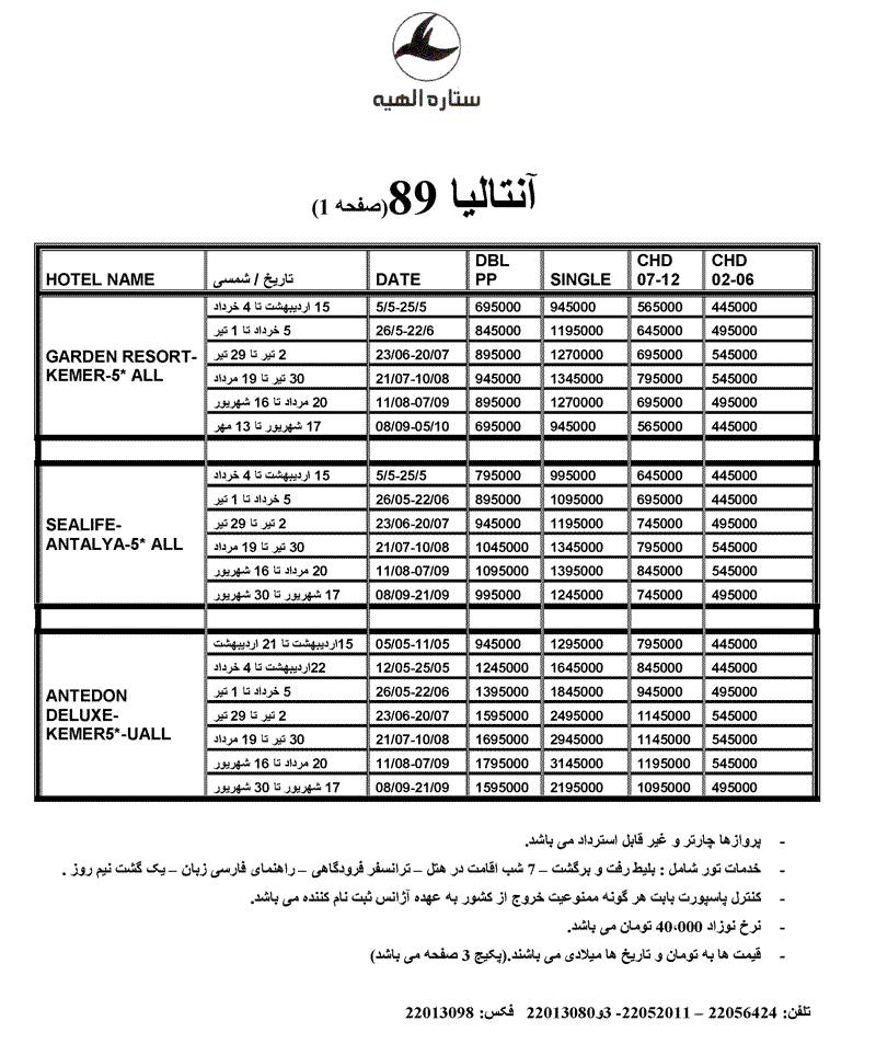 پکيج  تورهاي ترکيه