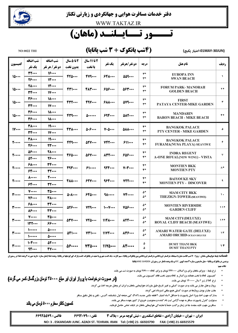 تورهاي تايلند