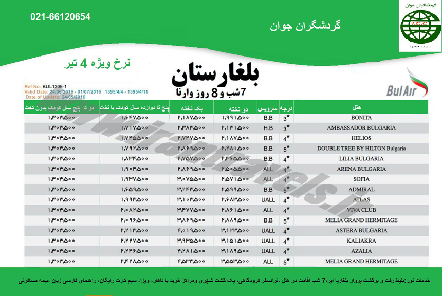 تور بلغارستان / بهار 95