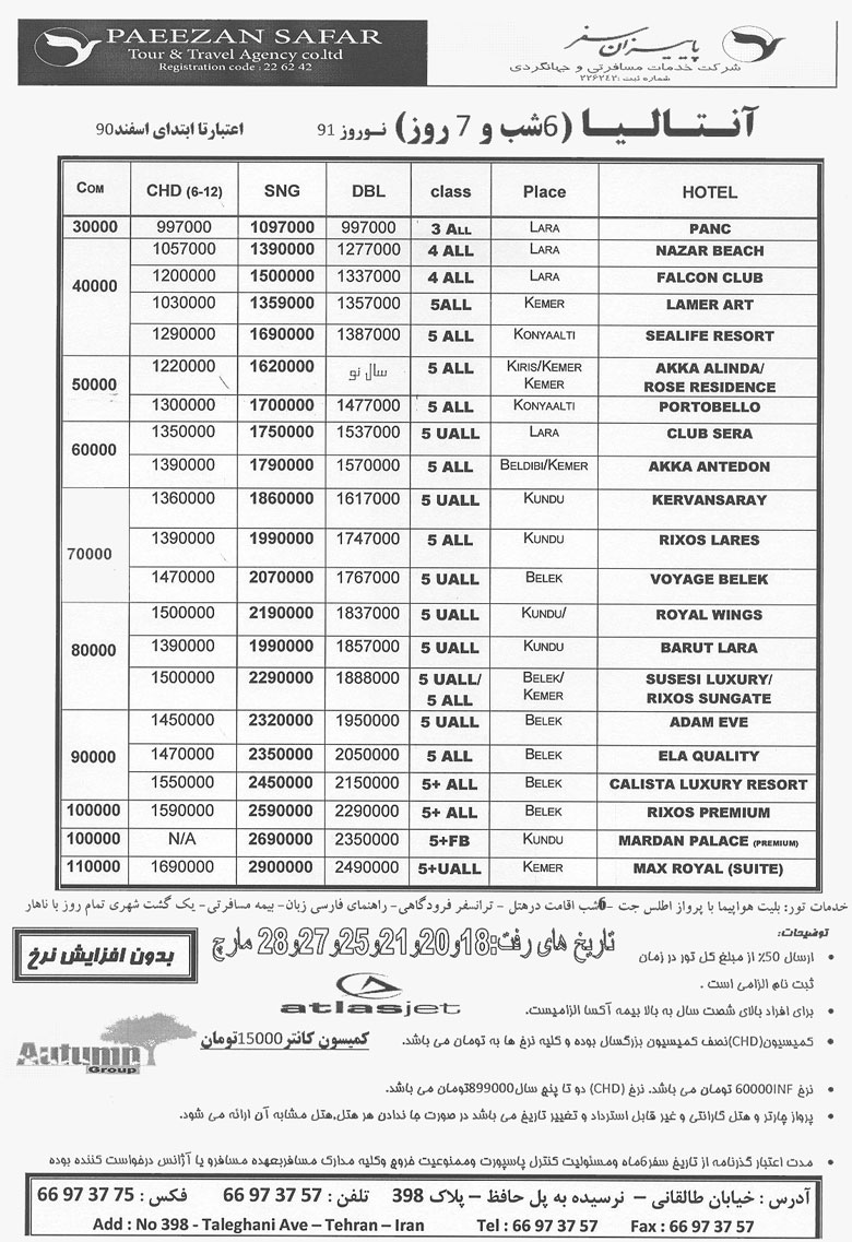 آنتاليا ويژه نوروز